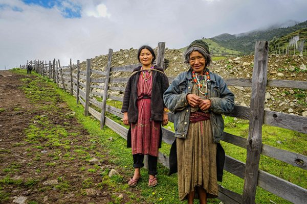 Local ethnic women in Merak Bhutan